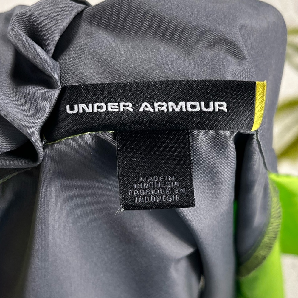 Under Armor Mock Neck Windbreaker Jacket Green Gray Youth XL‎ - Picture 8 of 13
